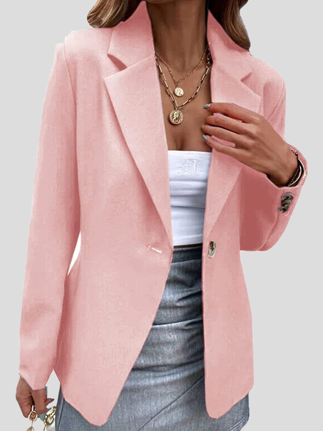Elegant Women's Blazer with Lapel Design