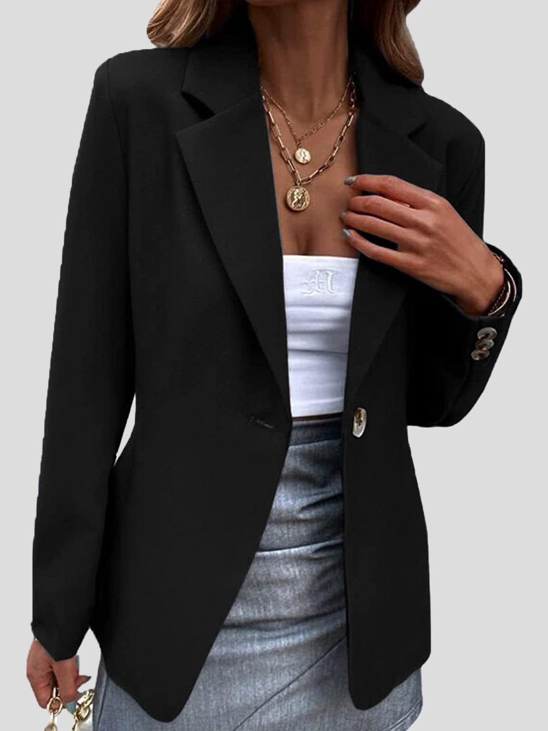 Elegant Women's Blazer with Lapel Design