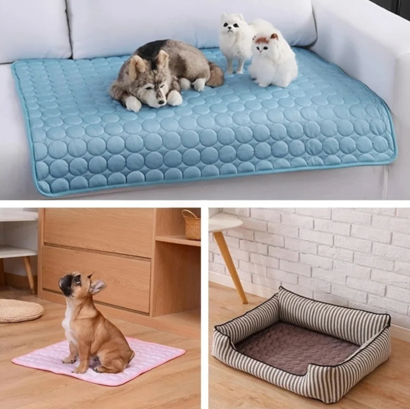 Cooling Pet Mat with Ice Silk Top Layer for Dogs and Cats