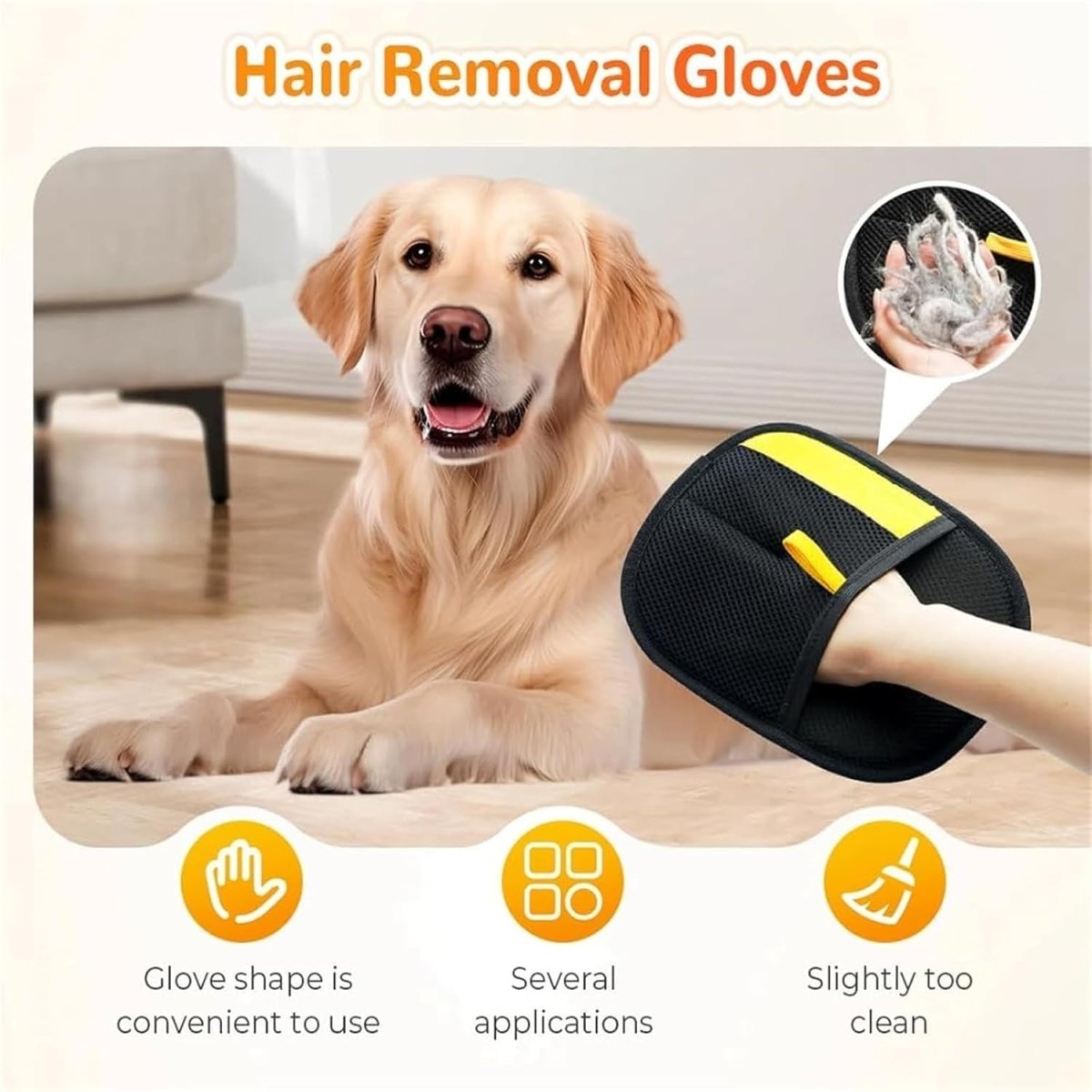 Double-Sided Pet Hair Removal Grooming Gloves