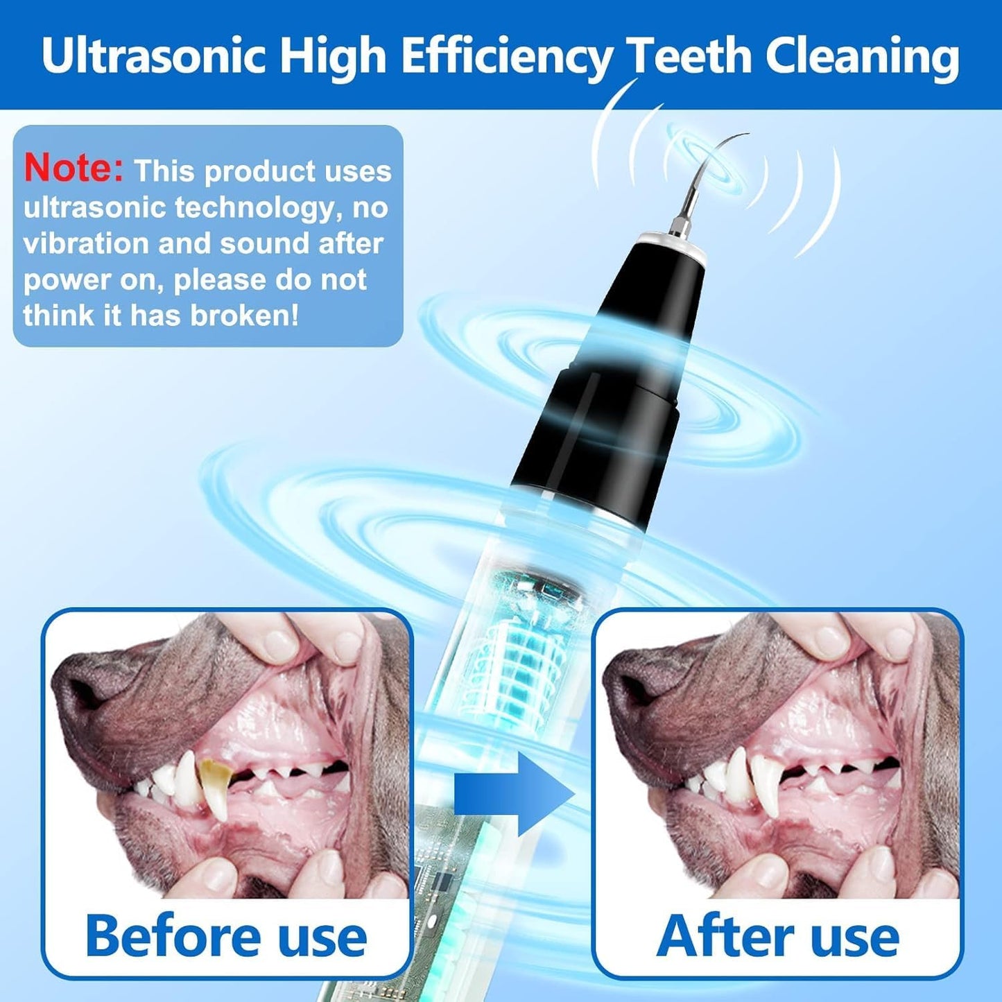 Ultrasonic Pet Tooth Cleaner for Tartar and Plaque Removal