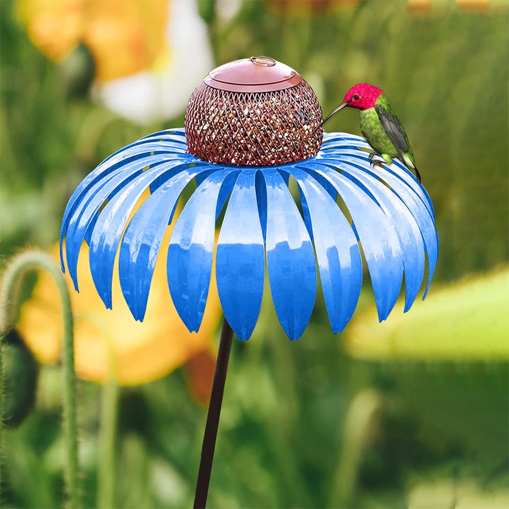 Flower Design Bird Feeder Station for Garden