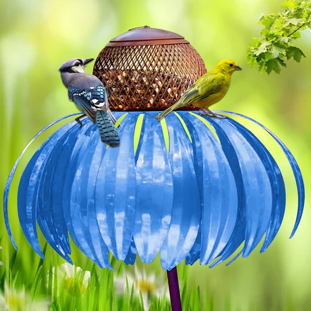 Flower Design Bird Feeder Station for Garden