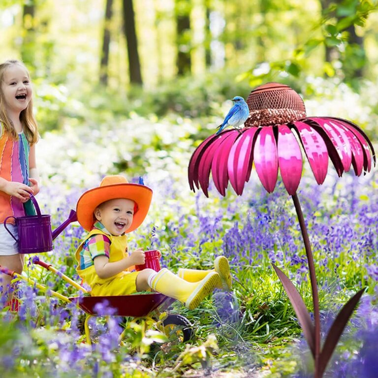 Flower Design Bird Feeder Station for Garden