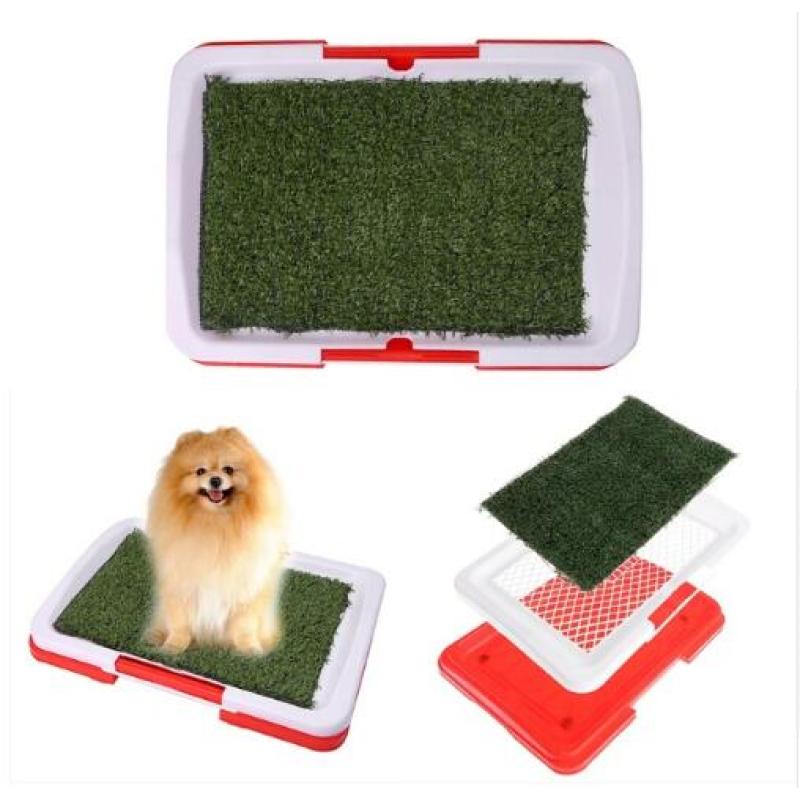 Indoor Outdoor Dog Toilet with Realistic Grass and Slip-Resistant Base