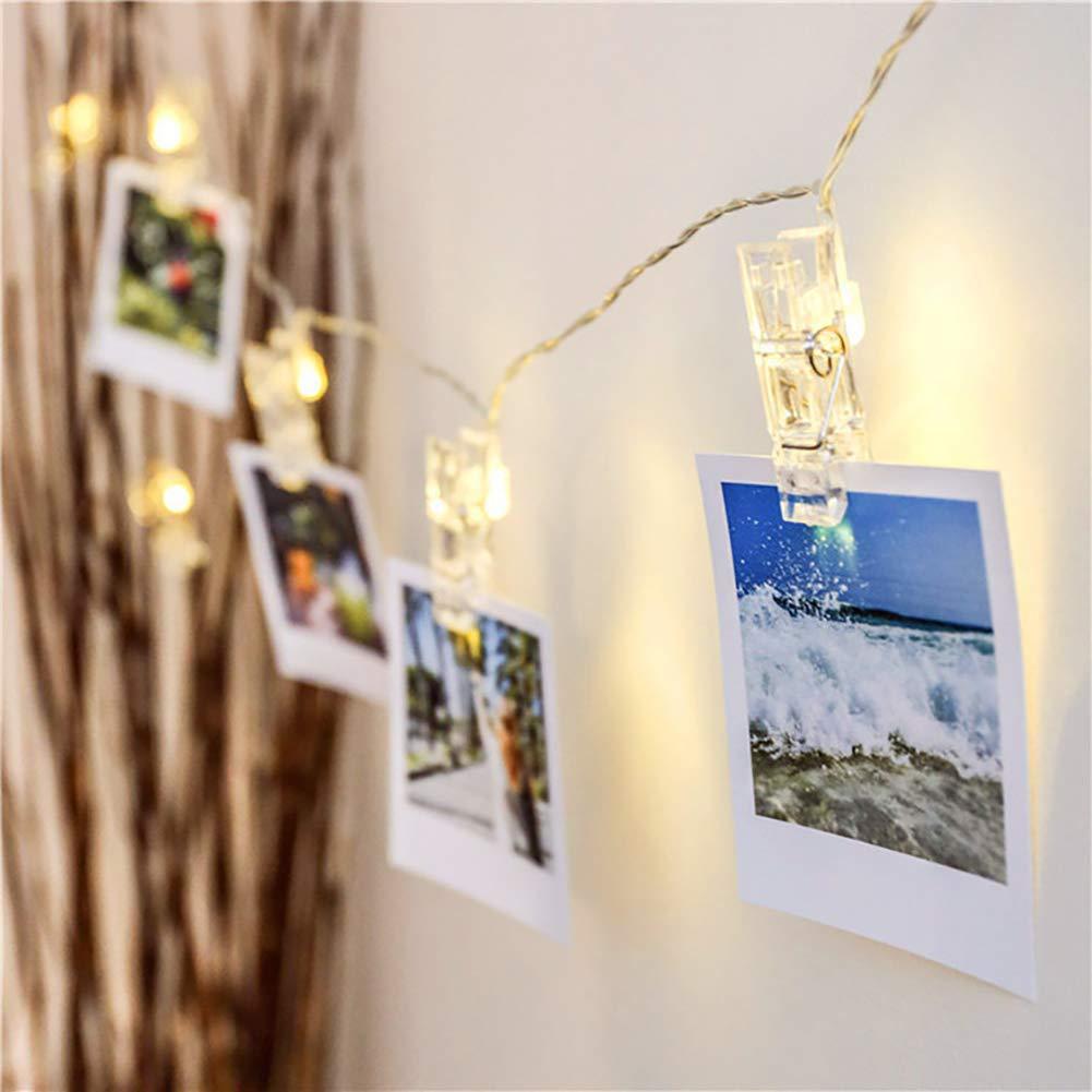 LED Photo Clip String Lights with Warm Fairy Lights