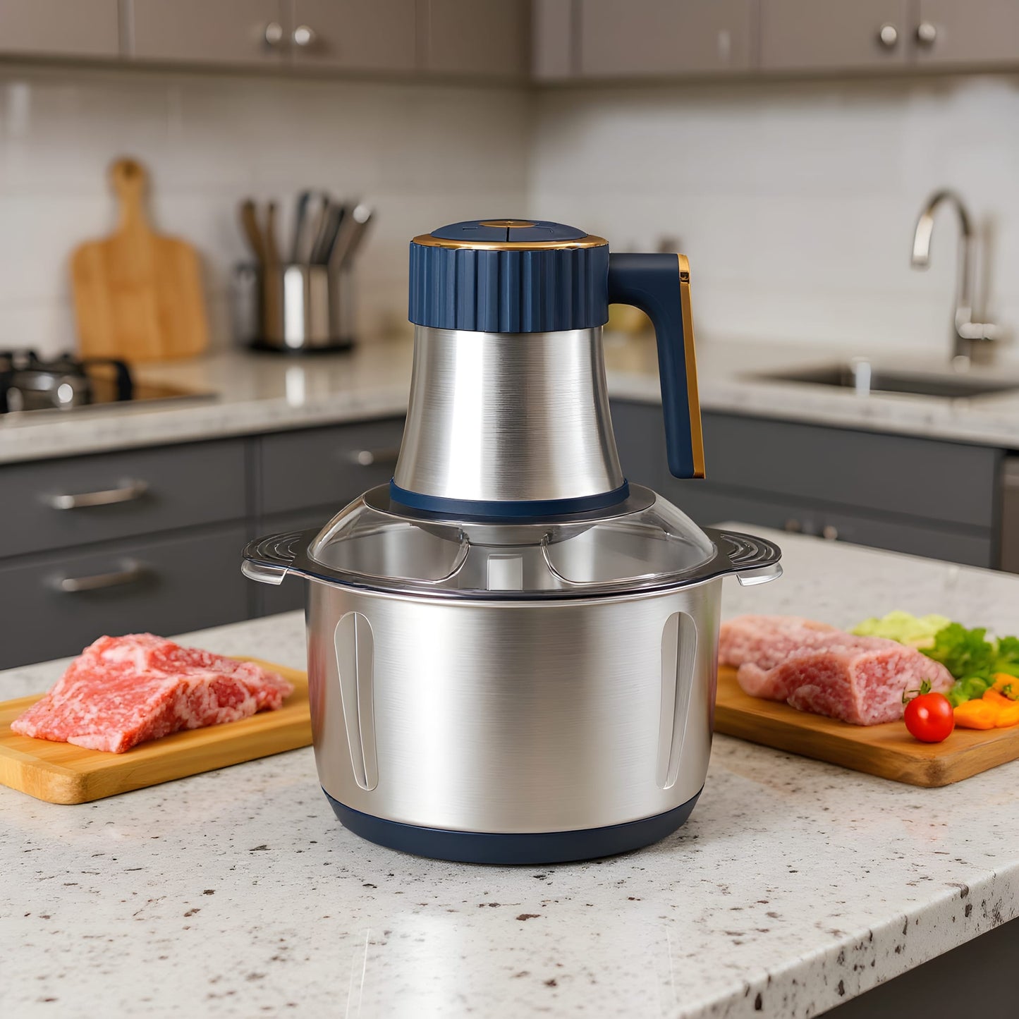 500W Stainless Steel Electric Meat Grinder with 5L Capacity