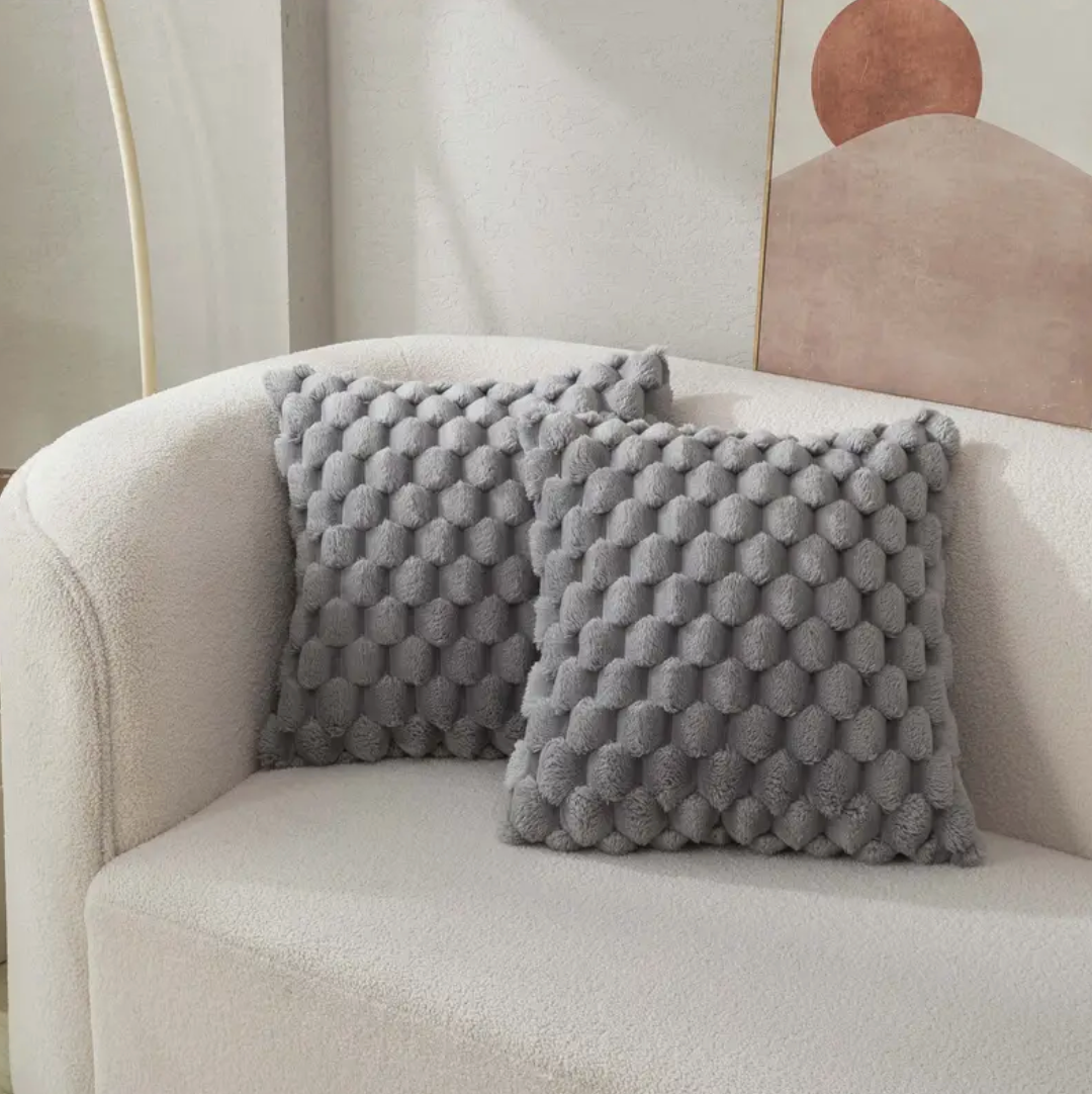 Soft Velvet Fluffy Pillow Cover - 20 Inch Decorative Cushion