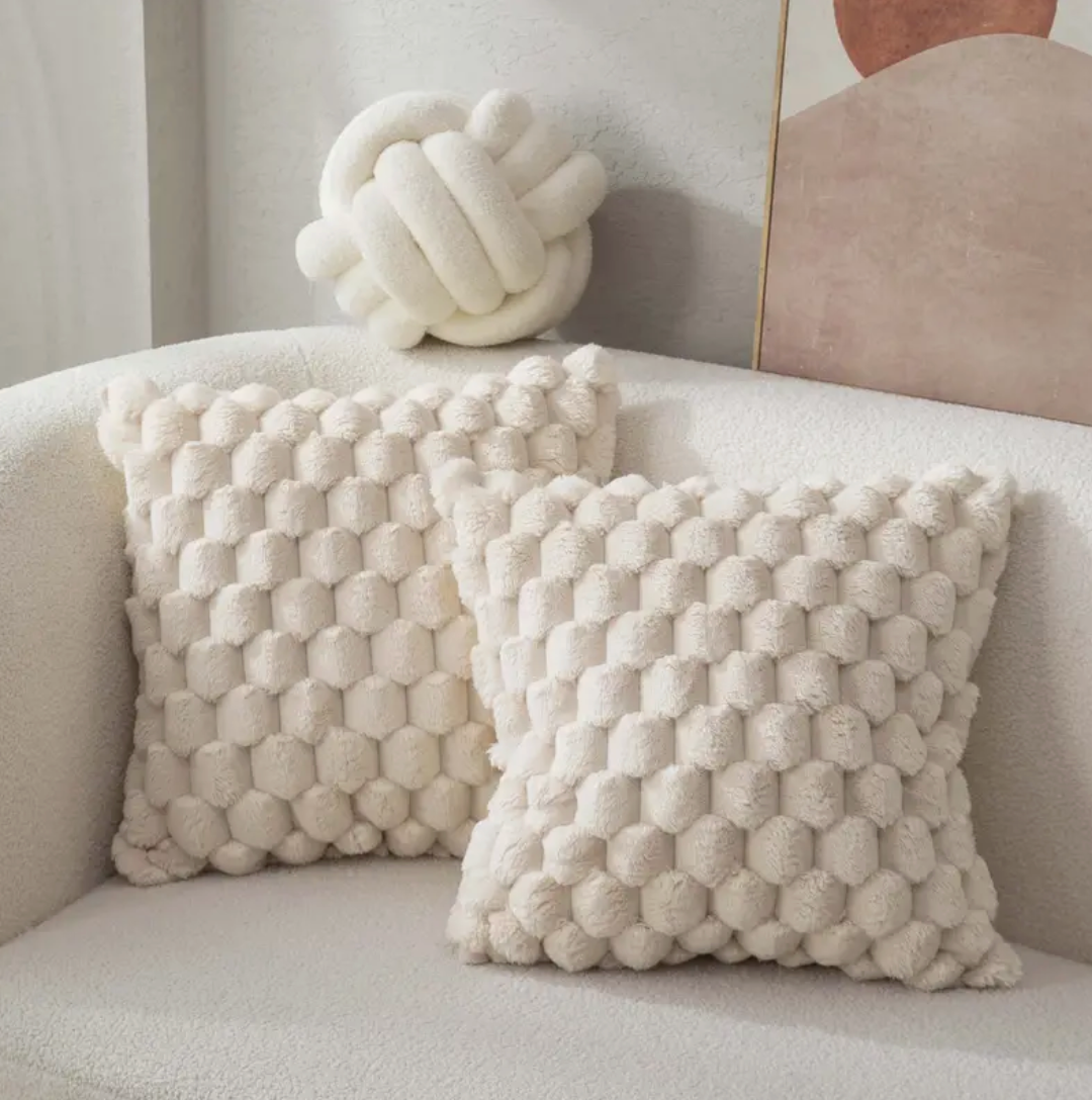 Soft Velvet Fluffy Pillow Cover - 20 Inch Decorative Cushion