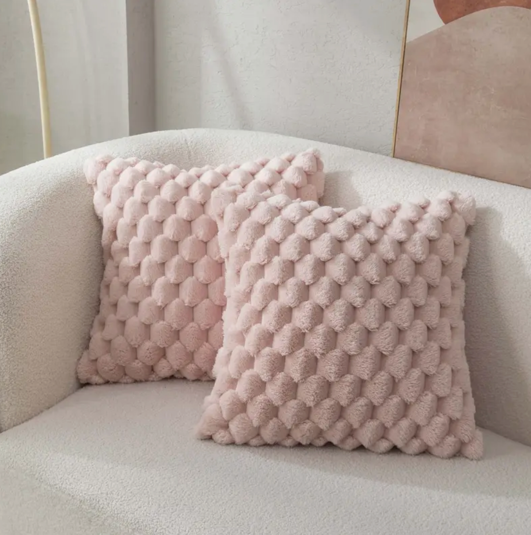 Soft Velvet Fluffy Pillow Cover - 20 Inch Decorative Cushion