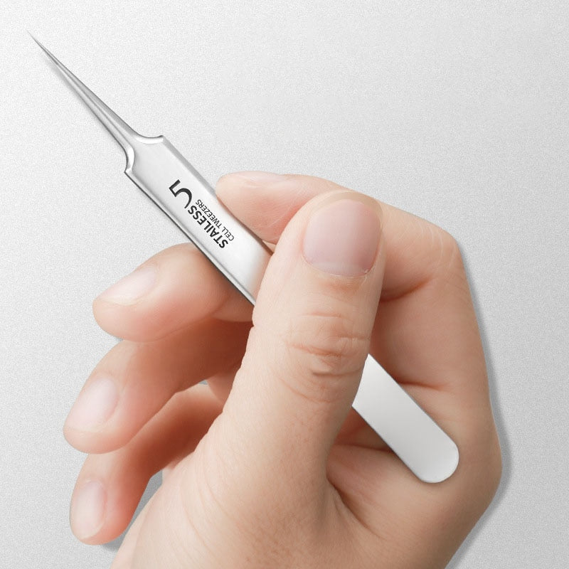 Ultra-Thin Precision Tweezers for Blackhead and Ingrown Hair Removal