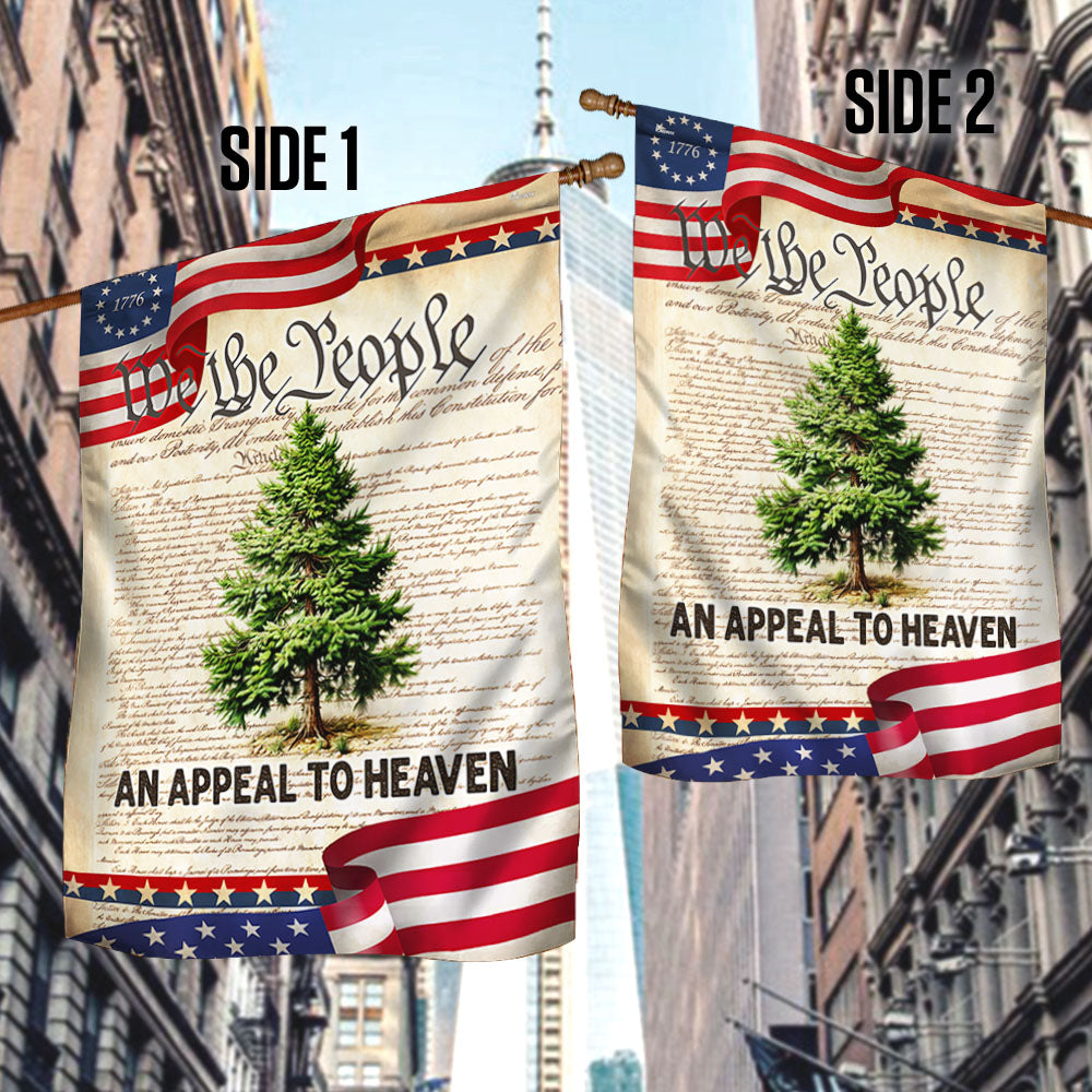 An Appeal to Heaven Pine Tree Flag - Fourth of July Patriotic Canvas Banner