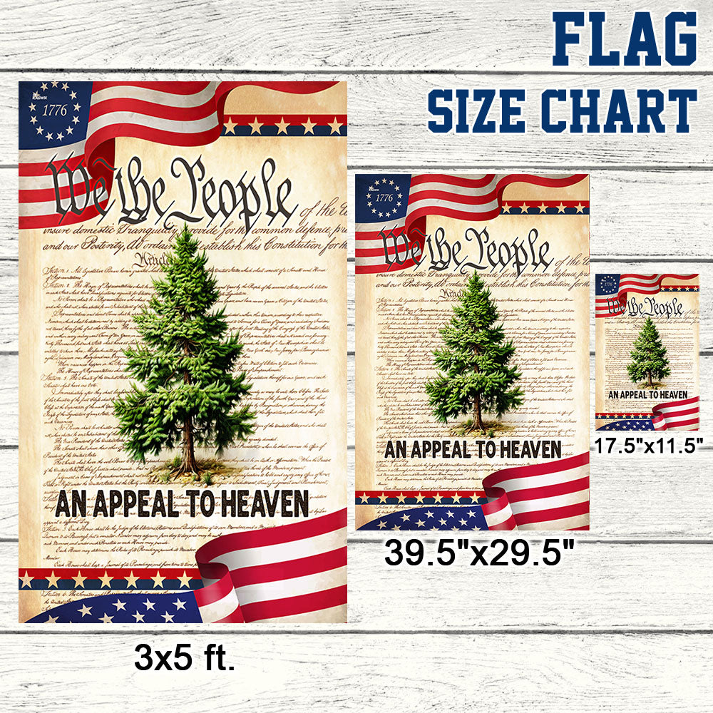 An Appeal to Heaven Pine Tree Flag - Fourth of July Patriotic Canvas Banner