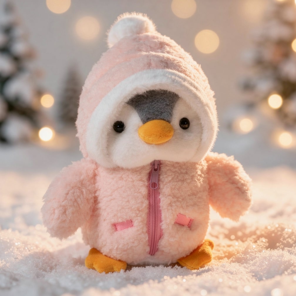 Cute Penguin Plush Toy with Soft Plush Material and Unique Outfit Variations