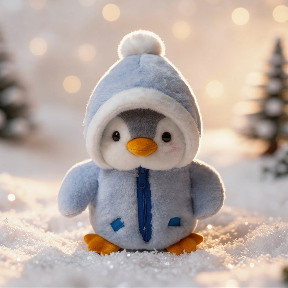 Cute Penguin Plush Toy with Soft Plush Material and Unique Outfit Variations