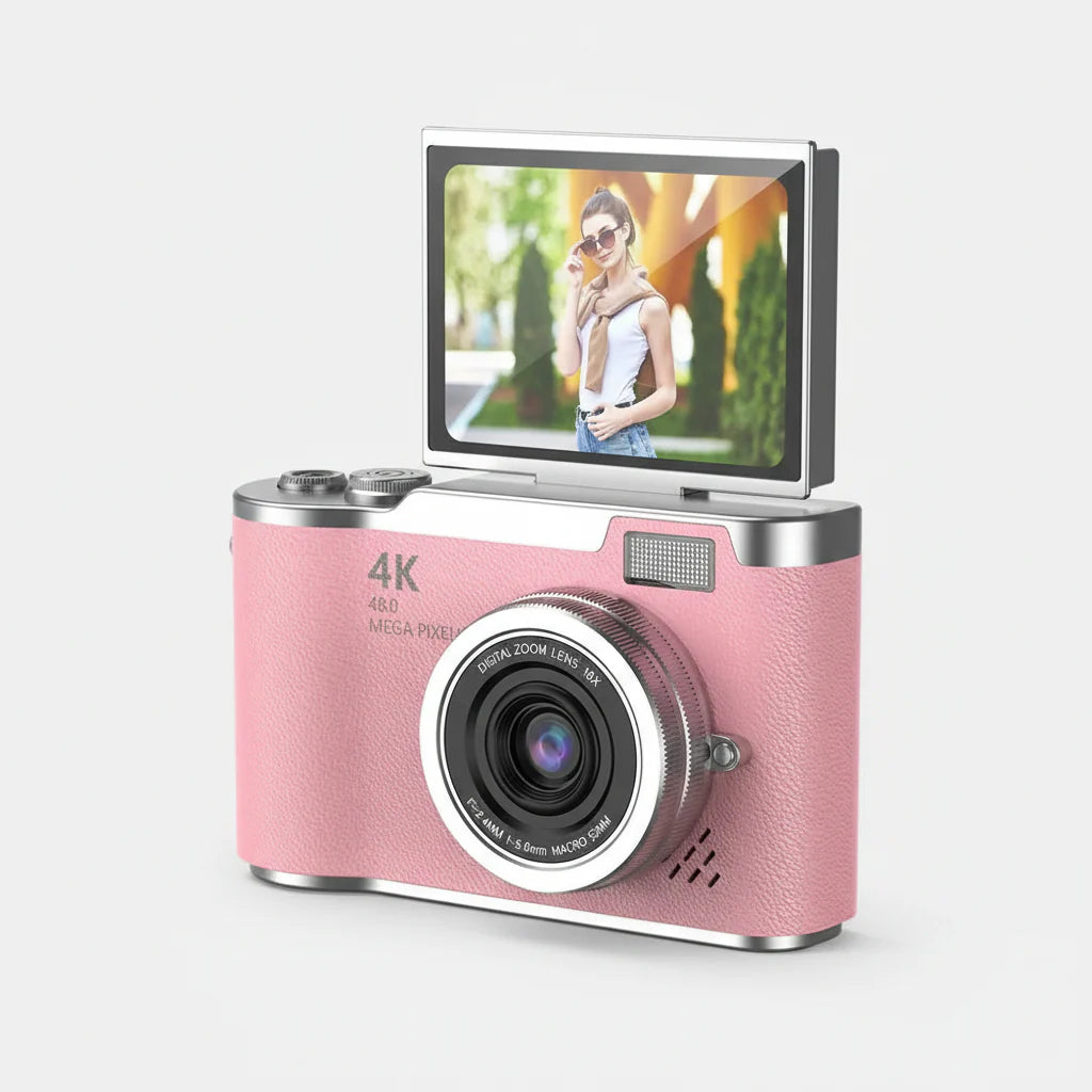 4K 48MP Digital Camera with 180° Flip Screen and 8X Zoom