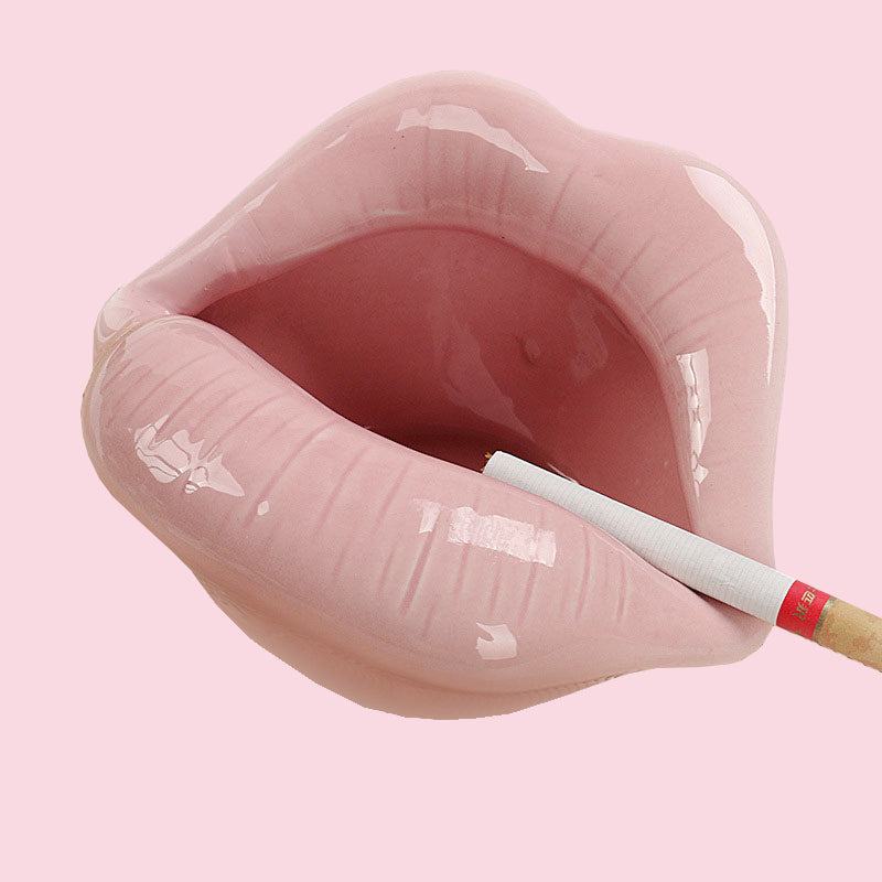 Ceramic Lip-Shaped Planter for Succulents and Decor