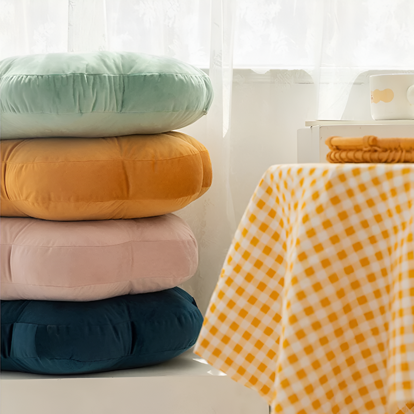 Plush Flower-Shaped Velvet Cushion in Bright Colors