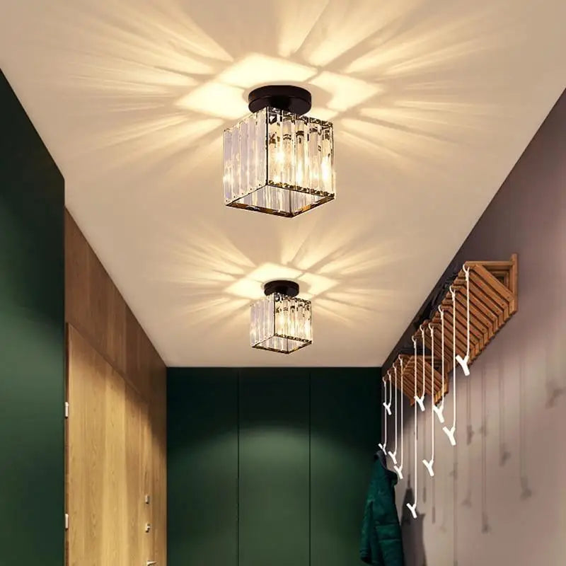 Vintage Cube Glass Flush Mount Ceiling Light