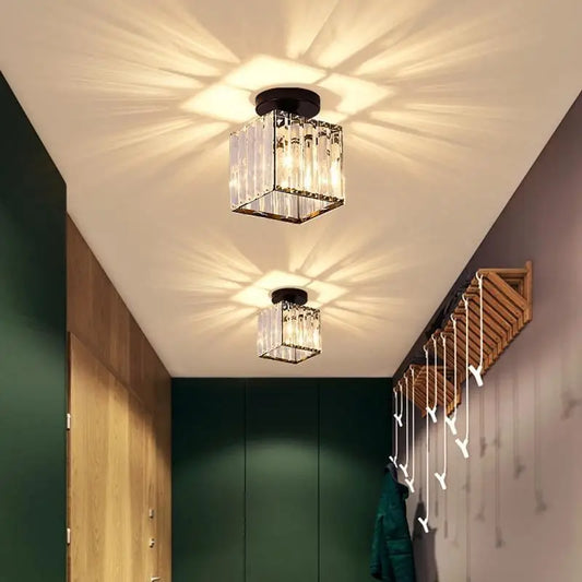 Vintage Cube Glass Flush Mount Ceiling Light