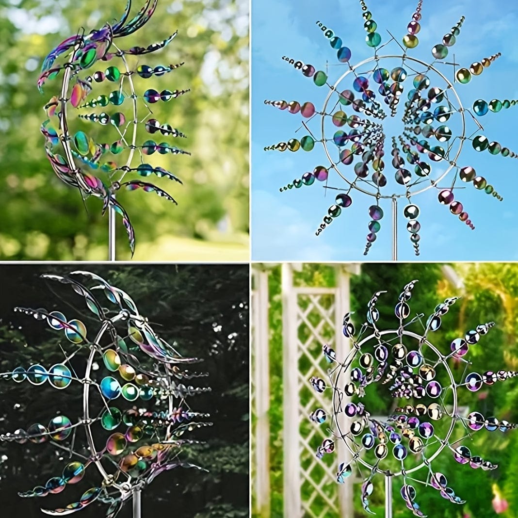 3D Metal Windmill Kinetic Wind Chime for Garden and Yard Decoration