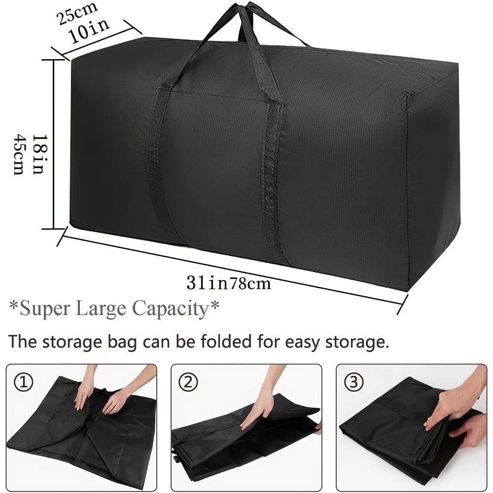Large Capacity Zippered Moving Bags with Carry Handles - Versatile Storage Organizer