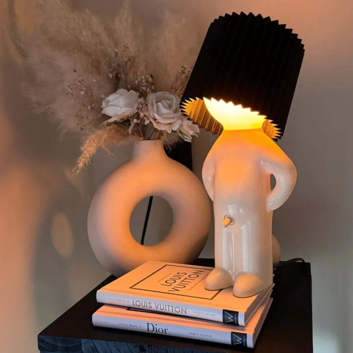 Playful Yellow Night Lamp with Removable Hat