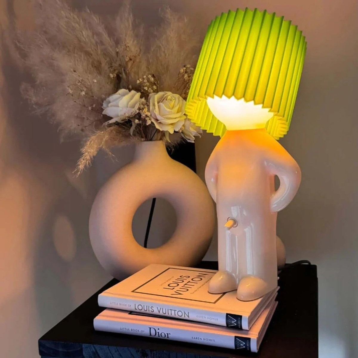 Playful Yellow Night Lamp with Removable Hat