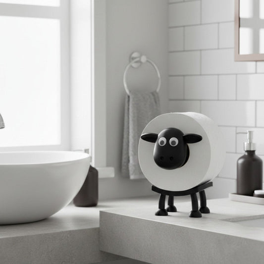 Playful Sheep Toilet Paper Holder with Self-Supporting Design