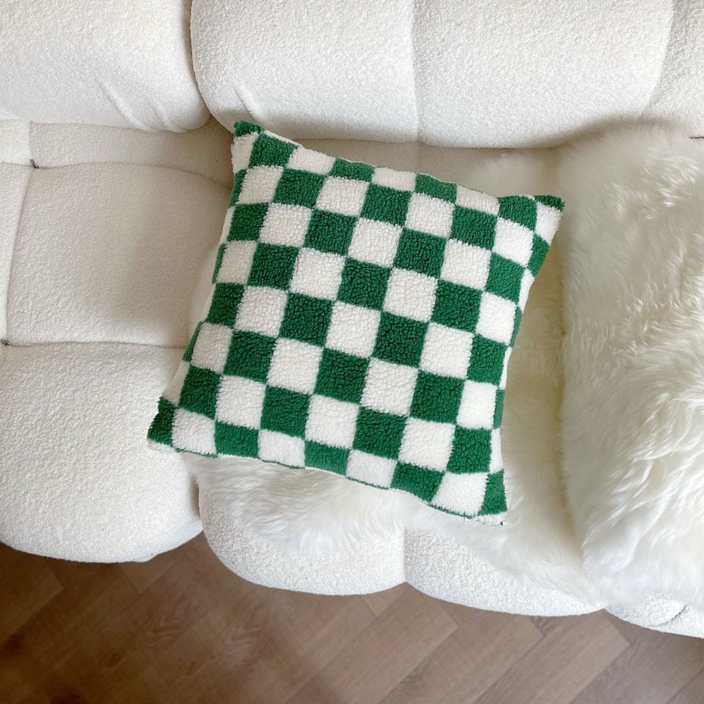 Checkered Plush Fleece Pillowcase
