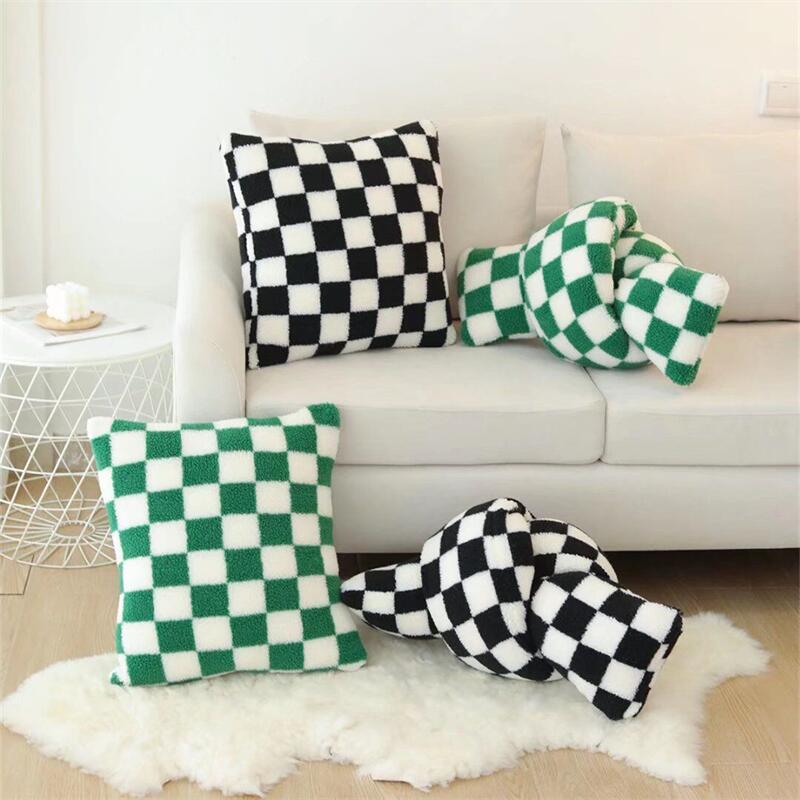 Checkered Plush Fleece Pillowcase