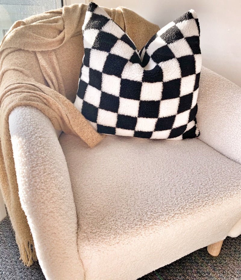 Checkered Plush Fleece Pillowcase