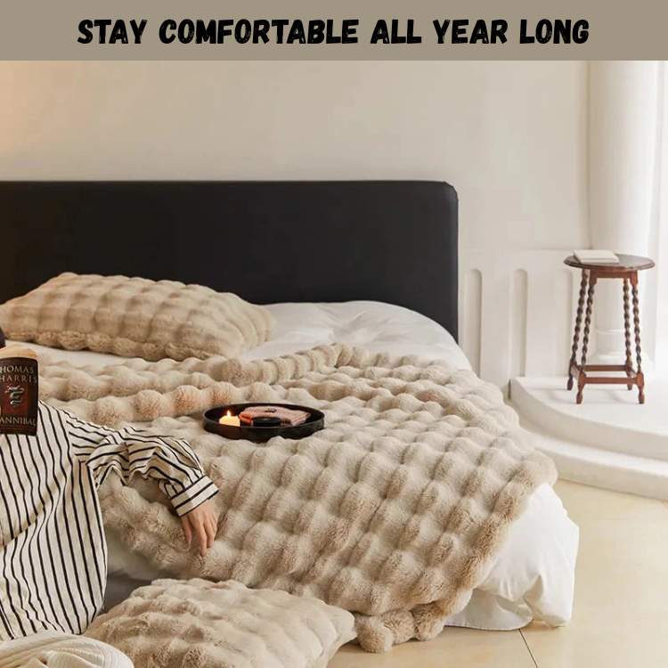 Faux Fur Weighted Throw Blanket for Cozy Comfort