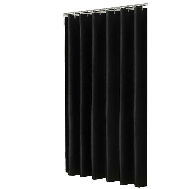 Water-Resistant Black Polyester Shower Curtain in Multiple Sizes