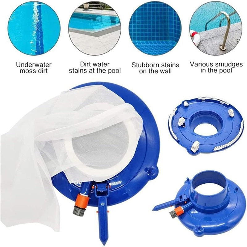 Powerful Suction Pool Leaf Vacuum Cleaner with Quick-Connect Hose Adapter