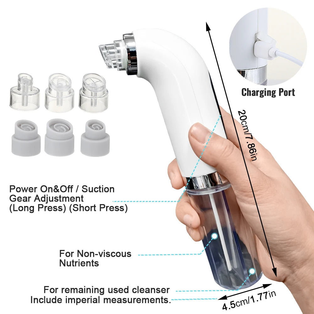 Electric Blackhead Remover Vacuum with Blue Light Technology