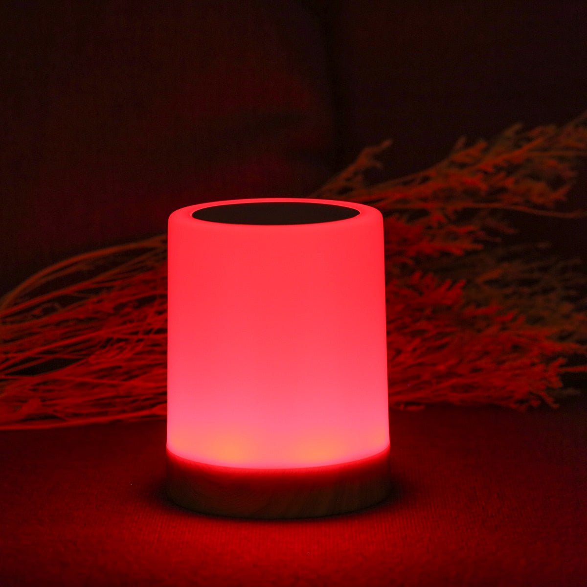 LED Touch Control Table Lamp with Wooden Base