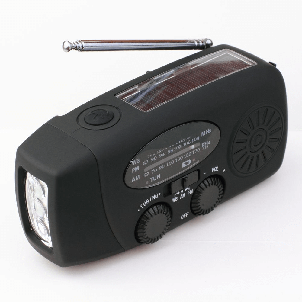 Portable Wind-Up Radio with Flashlight and Power Bank