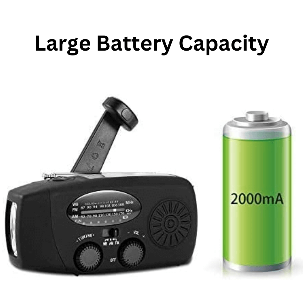 Portable Wind-Up Radio with Flashlight and Power Bank