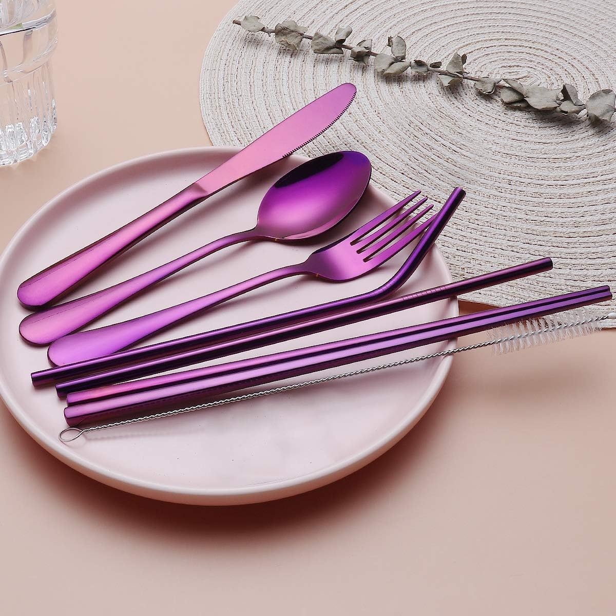 Portable Stainless Steel Travel Cutlery Set with Waterproof Case