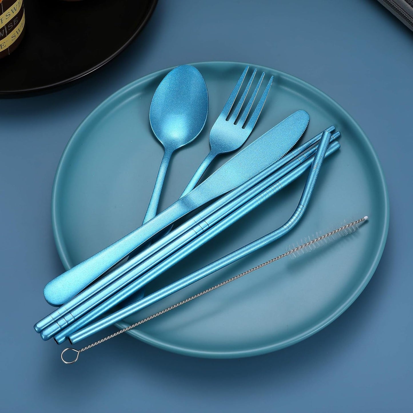 Portable Stainless Steel Travel Cutlery Set with Waterproof Case