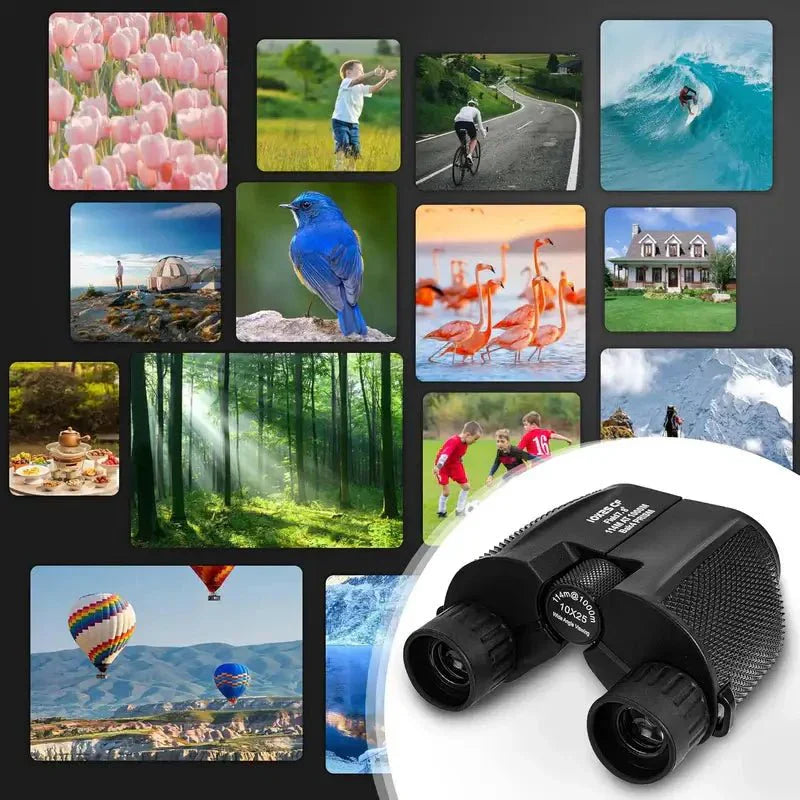 Compact 10x Magnification Portable Binoculars with Night Vision