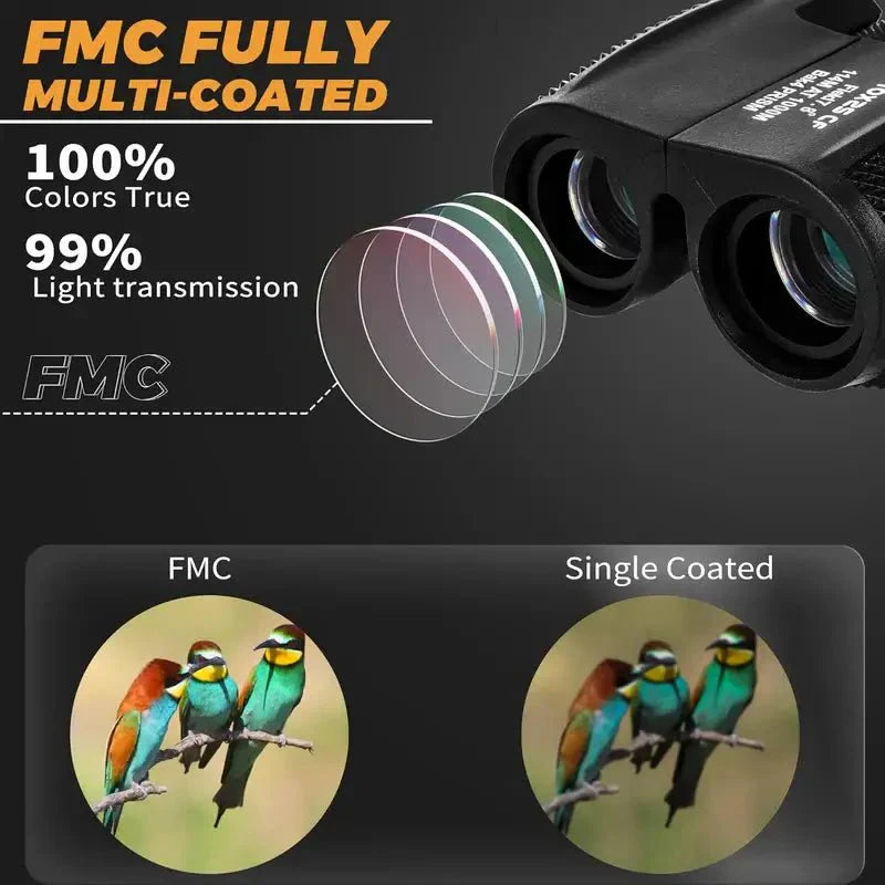 Compact 10x Magnification Portable Binoculars with Night Vision
