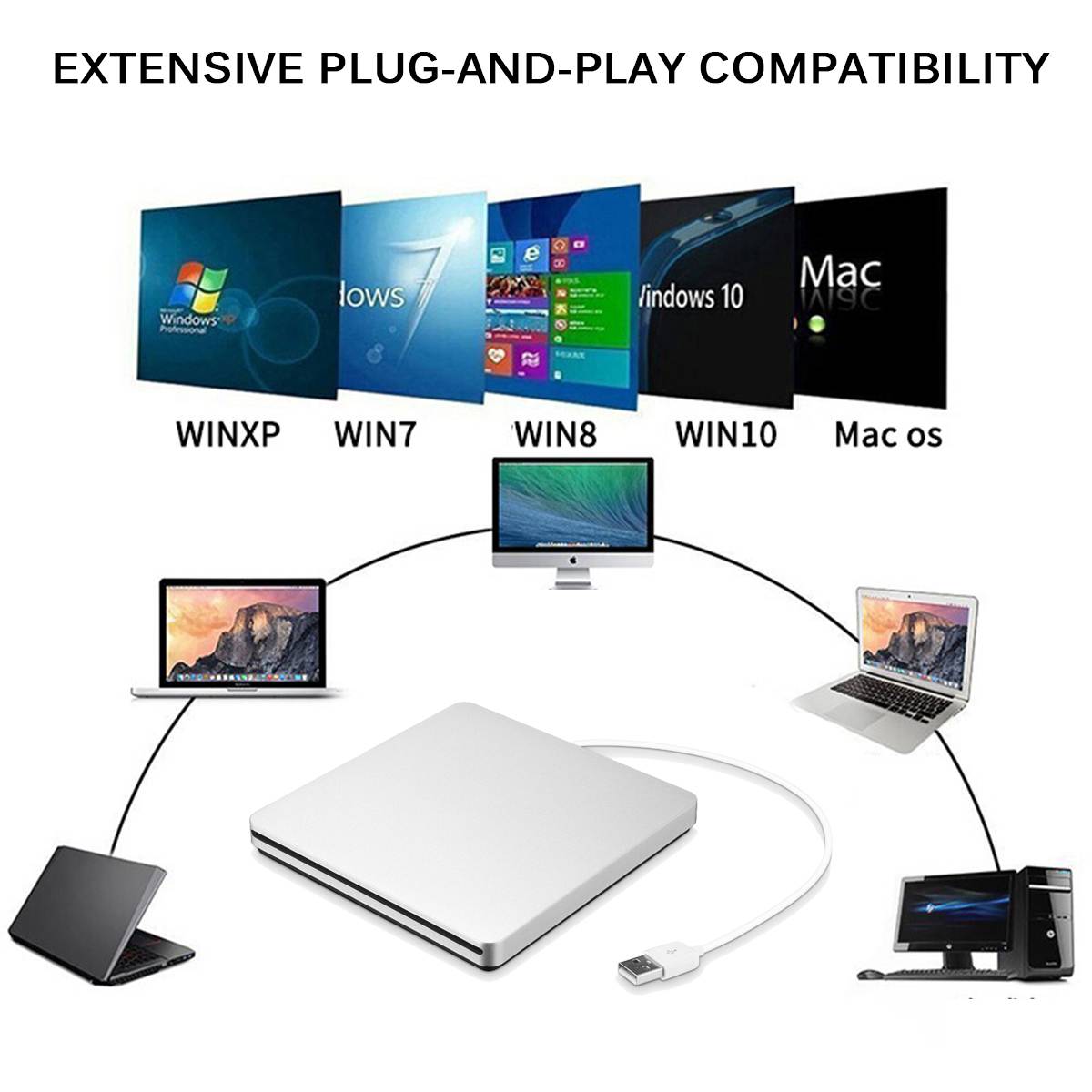 Compact USB CD Drive for Laptops and Modern Devices
