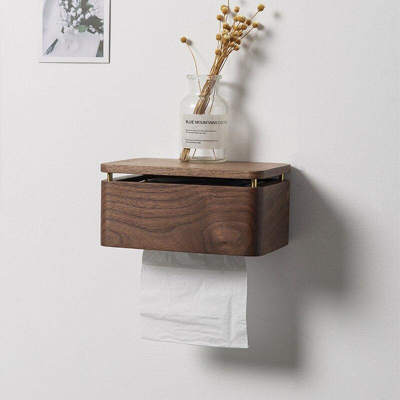 Brass and Timber Toilet Paper Holder