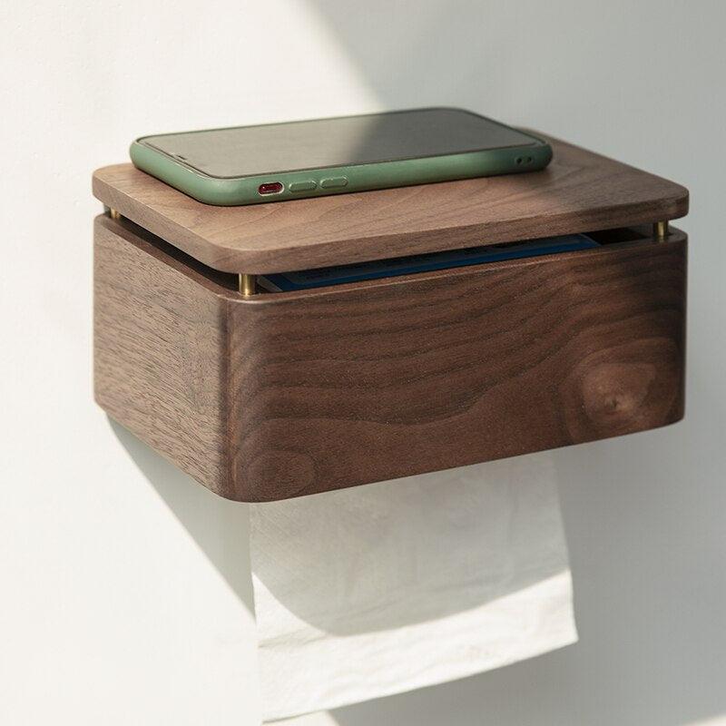 Brass and Timber Toilet Paper Holder