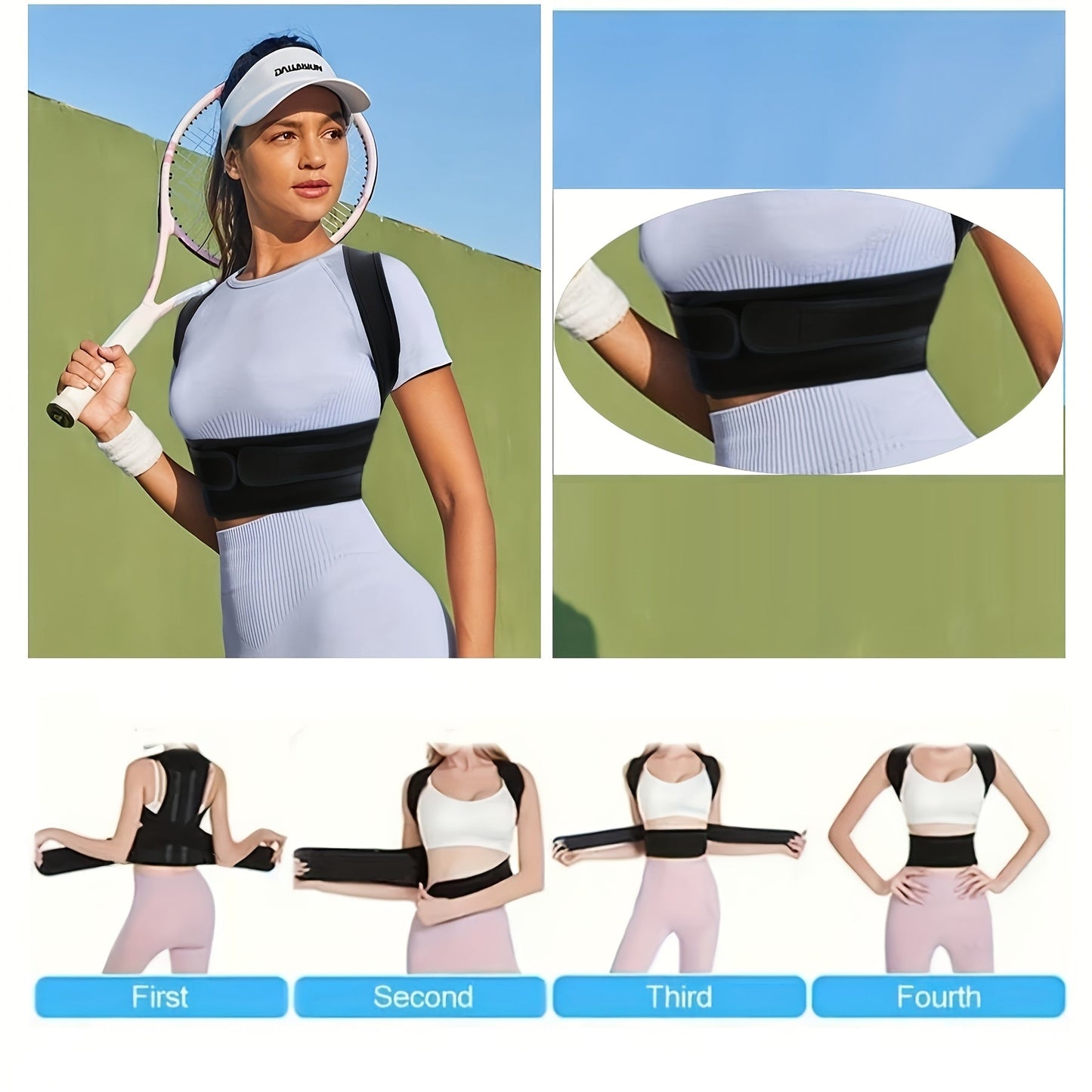 Adjustable Lumbar Support Back Brace for Improved Posture