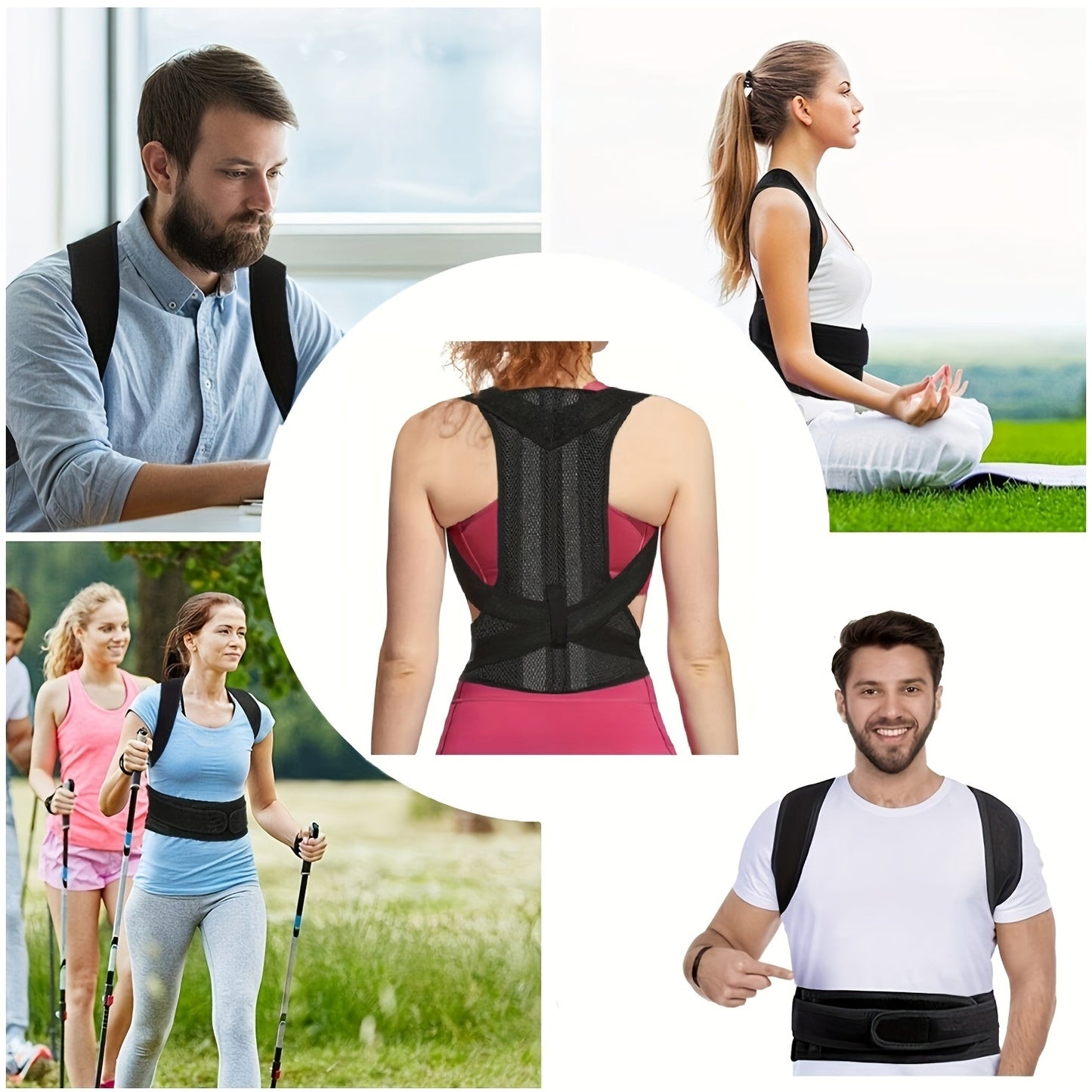 Adjustable Lumbar Support Back Brace for Improved Posture