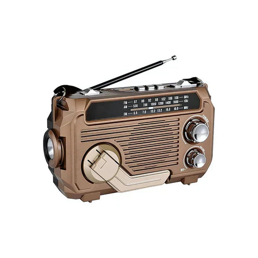 Emergency Solar Hand Crank Radio with Flashlight and Power Bank