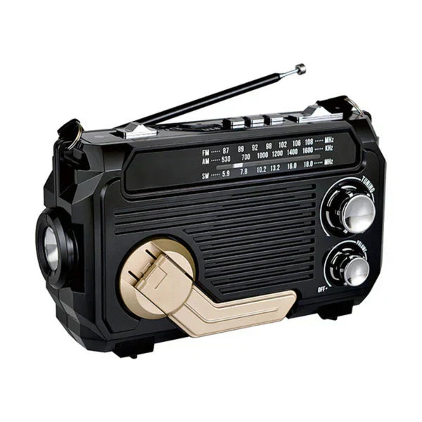 Emergency Solar Hand Crank Radio with Flashlight and Power Bank